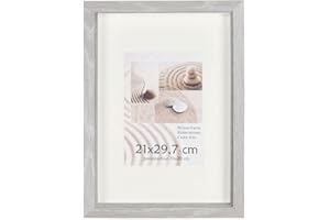 KM Foto 3D Objektrahmen Holz Bilderrahmen Shirt Trikot Rahmen Collage Wanddeko Poster S220: Farbe: Grau | Format: 50x50