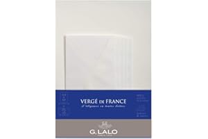 G. LALO Lalo 62716L - Verge De France A correspondence set including 10 A4 100g sheets and 5 gummed lined envelopes DL 11x22 cm, Laid Paper from France, Ivory Straight