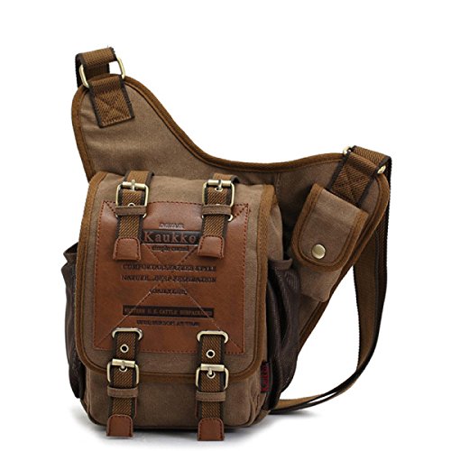 Preisvergleich Produktbild Fashion-Canvas-Tasche Umhängetasche Herren Umhängetasche Personalisierte Umhängetasche Schwarz Casual Rucksack,Khaki-OneSize