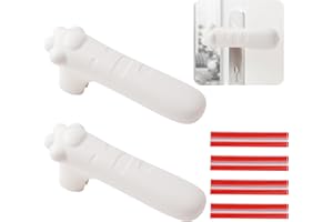 UFURMATE Silicone Door Handle Glove Covers - White, Cat Claw Shape, Anti-Static Safety Protector with Clear Anti-Collision Adhesive Strip