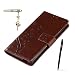 Produktbild Wiko Ridge 4G Hülle, Wiko Ridge 4G Schutzhülle, Alfort 3 in 1 Lederhülle Fashion Design Premium PU Leder Hohe Qualität Tasche Case Cover Kasten Abdeckung Wallet für Wiko Ridge 4G 5.0" Smartphone Funktion Standfunktion Unterstützte Telefone und Magnetverschluss mit Schmetterling ( Dunkelbraun ) + Alfort Schwarz Stylus Pen + Netter Staub Stecker