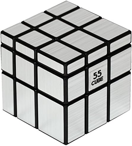 Mirror Speed Cube Mirror Blocks Shiny Silver Black 3x3 Cube Silver Magic Cube 57mm (Silver)