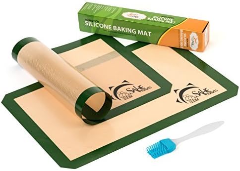 SAHE PRODUCTS Non-Stick Silicone Baking Mat And Sheets 2 Pack 16.5" X 11.5" Green