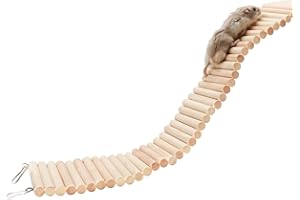 DNOIFNE Hamster Kletterleiter und Brücke aus Holz für Käfig und Vogel (Papagei, Zuckergleiter, Einsiedlerkrebs, Chinchilla)