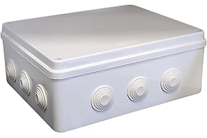 Lumonic Boîte de distribution blanche 300x250x120mm avec 12 ouvertures I Boîte de dérivation en saillie - IP65 I Boîte de jonction, boîte de serrage, boîte de dérivation pour intérieur & extérieur