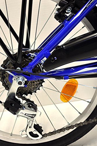 20 Zoll Kinderfahrrad 6-Gang Shimano mit Alufelgen und Beleuchtung EU-Produkt Farbe blau-schwarz Talson - 4