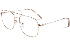 LINVO Gafas Falsas Retro Hombre Mujer Piloto Moda UV400 Metálica