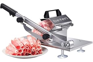 befen Trancheuse à viande congelée manuelle en acier inoxydable amélioré pour viande de bœuf et mouton, pour hot pot, KBBQ, trancheuse pour la cuisine à la maison du barbecue Hot Pot Shabu Shabu