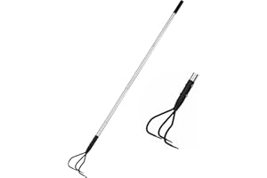 YEELOR Coltivatore multifunzionale a 3 rebbi, manico regolabile 140 cm, attrezzo da giardino