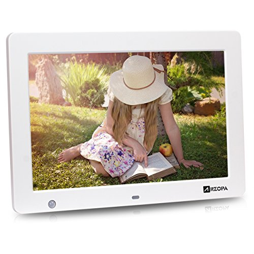 Obtener Arzopa 12.1" WideScreen Digital Photo & HD Video 1080p Marco
Hi-Res 1280x800 con Motion Sensor Multifunción Publicidad Reproductor
de Apoyo MP3 Calendario Reloj (Blanco) Especial