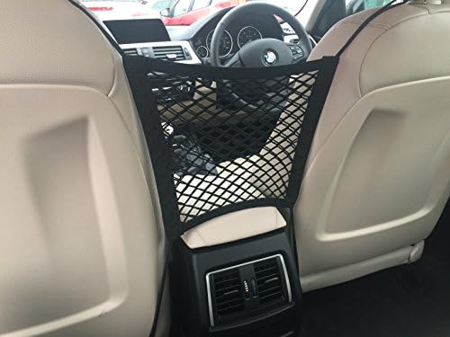 SeatMaster, Car Seat Storage Mesh reduces Car Clutter! (Bonus 4 Headrest Hooks). Create space between seats for Kids / Pet Stuff with a Cargo Net Organiser. It's THE Universal Car Accessories Kit!