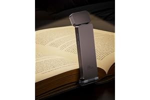 86lux Luce per libro, luci da lettura ricaricabili per libri a letto, lampada a LED ultraleggera con clip per segnalibro con 14 colori ambrati e oscuramento continuo per lettura notturna per amanti