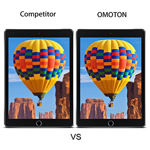 OMOTON Panzerglas Schutzfolie für das neu iPad 9,7 2017, iPad Pro 9.7 / iPad Air mit [2,5D abgerundete Kanten], [9H Härte], [kristallklar], [kratzfest] - 6