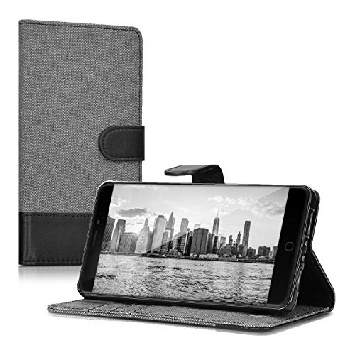 kwmobile Funda para Elephone P9000 - Carcasa de Tela y Cuero sint tico - con Tapa y Tarjetero Gris Negro reviews kwmobile Funda para Elephone P9000 - Carcasa de Tela y Cuero sint tico - con Tapa y Tarjetero Gris Negro