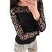 Produktbild Hffan Frauen O Neck Lace Langarm Tops Solid Bluse T-Shirt Sweatshirt Elegant Spitze Bluse mit O-Ausschnitt Herbst Locker Langarmshirts Slim Basic Shirt Pullover Tunika Tops Oberteile (Schwarz, XL)