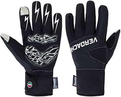70% END OF SEASON SALE. VERDACHI Winter Cycling Gloves Mens Womens Waterproof Thinsulate Insulated Warm Windproof. Touchscreen Bike Gloves Work With Smart Phones &amp; iPhones. Padded Thermal Gloves Perfect For Cold Weather Outdoor Sports MTB, Road Cycling, Motocross, Running  (S)