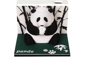 Yiokii 3D Memo Pad 2024 Time Piece Calendar,Panda 3D Calendar Memo Pad with Pen Holder, Creative Desk Calendar DIY Notes Notepad