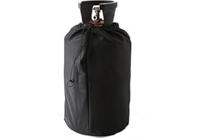 YYANG Propane Tank Cover, Gas Bottle Full Cover With Drawstrings, Waterproof Windproof Anti-UV 210D Oxford Gas Tank Cover, Gas Cylinder Cover, Fits 20lb Tank Cylinder (31x59cm/Black)