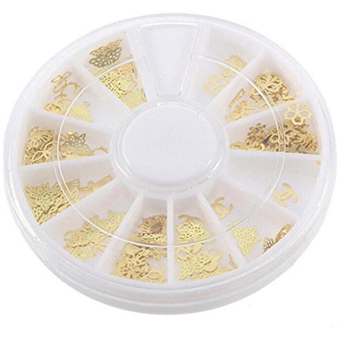 LHWY 3D Gold Decal Stickers Nail Art Tip DIY Decoration Stamping Manicure
