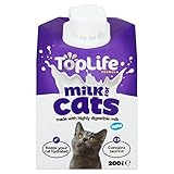 TopLife lactosa reduce la leche de vaca para los gatos 200 ml (paquete de 6)