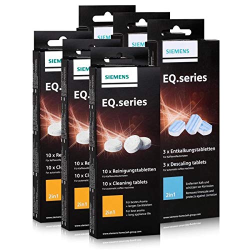 3x SIEMENS Reinigungstabletten (TZ80001) + 3x SIEMENS Entkalkungstabletten (TZ80002)