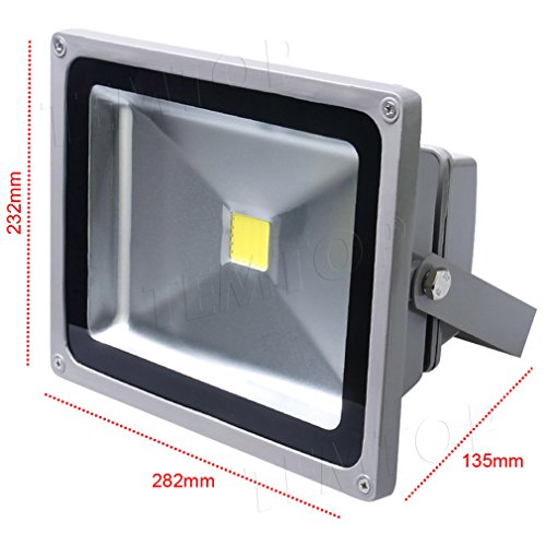 Auralum® 50W Super Hell 230V IP65 Wasserdicht Grau Kaltweiß LED Außenstrahler Fluter Flutlicht - 6