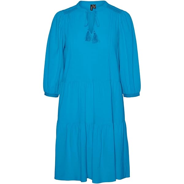 Vero Moda Vmdotty Becca SS Abito Camicia Corto – Vestito Donna In Tessuto Stampato, Lunghezza Sopra Il Ginocchio