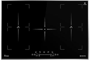 ‎KKT KOLBE KKT KOLBE Induktionskochfeld 80 cm | Induktionskochplatte Autark | Edelstahlrahmen | 5 Zonen | 9 Stufen | 2 Flexzonen | Schnellaufheizung | BBQ-Funktion | IND7705FZ-ED