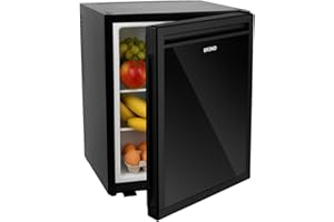 BREND BR-2225 Mini-réfrigérateur Indépendant 30 Litres – Réfrigérateur Table-Top avec Température Réglable – Minibar à Porte Réversible – Noir