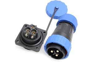 DRRI TY28 380V High Voltage Solder-Free Waterproof Screw Crimp Square Panel Mount Connector 3Pin Male Plug Female Socket