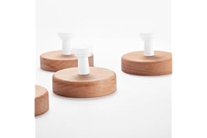 SARIHOSY 1 PC White Oak Coat Hooks Wall Mounted, Wooden White Coat Rack Hooks, Wooden Rail with Wooden Pegs for Wall Coat Rack Wooden Hooks for Hanging Coats, Peg Hooks Wooden Rail