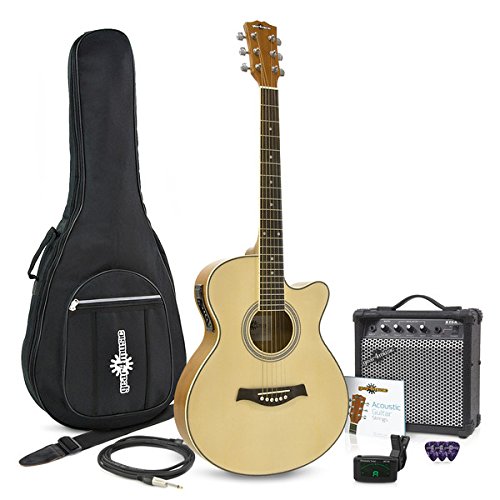 Guitarra Electroacustica Single Cutaway + Ampli de 15W Gear4music