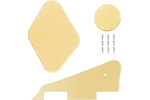 OTOTEC Zestaw 3 szt. osłona płytki rozdzielczej LP Pickguard ze śrubami kompatybilna z Epiphone Les Paul standardowa gitara plastikowa kremowa
