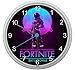 Produktbild LL Kinder Wanduhr Fortnite Battle Royale Season 4 Rettet die Welt Design ca. 20 cm Durchmesser mit lautlosem Uhrwerk Unisex Kinderzimmer Büro Arbeitszimmer Dark Voyager Neon (Weiß)