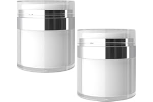 FLAVNT 2PCS Dispensador Bomba Contenedor de Cosmeticos Contenedor de Maquillaje Botella de Viaje Recargable Botes Maquillaje Dispensador Bomba Vacio 50g para Crema Serum Viaje