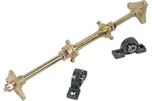 FOCKETY Kit Albero ASSE Posteriore 24 Pollici, Mozzi Antiurto in Metallo, Supporti di Fissaggio, Set Flange per Quad Drift Trike ATV Kit di Montaggio ASSE Posteriore ATV Go