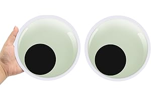 DRERIO 2 Stück große Kulleraugen Selbstklebend 18 cm große Wackelaugen selbstklebend, die im Dunkeln leuchten, groß klebrige Augen für DIY, Basteln, Party Dekorationen, Weihnachtsbäume