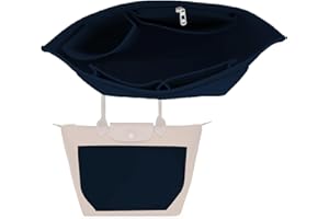 HYEPNED Bag Wallet Insert Organizer, Multi-Pocket Felt Tote for Inserting Wallet, Folding Tote Bag Organizer Insert for Longchamp (Black, L) (NL)