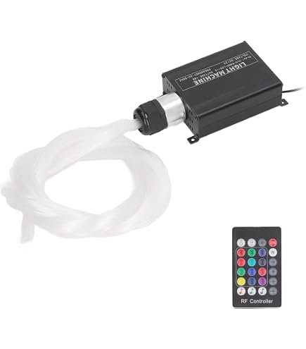 Callsky Kit Fibre Optique Étoilée 16W RGBW APP Bluetooth - 200 Fibres 0.75mm 2m Pour Plafond Voiture Et Maison