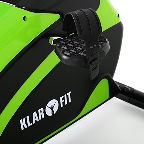 Klarfit Relaxbike 5G Ergometer Liegefahrrad, Ausdauertraining im Liegen (belastbar max. 100kg, 5kg Schwungmasse, Handpulsmesser, großes LCD-Display) schwarz-orange oder schwarz grün - 4