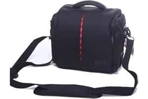 BV & Jo Waterproof Anti-shock DSLR SLR Camera Case Bag with Extra Rain Cover Compatible with Canon EOS 1300D,1200D,2000D, 4000D,250D 200D, 750D 800D,Panasonic LUMIX DMC FZ82 FZ72 FZ330,GF-5,GF-6 Bridge Cameras