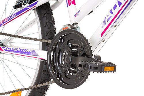 24 Zoll ADVENTURE EU-PRODUKT Jugend Fahrrad Rad Bike Cycling Damenfahrrad Kinderfahrrad Kinderrad Mädchenfahrrad Mountainbike MTB SHIMANO 18-GANG, Weiss - 8