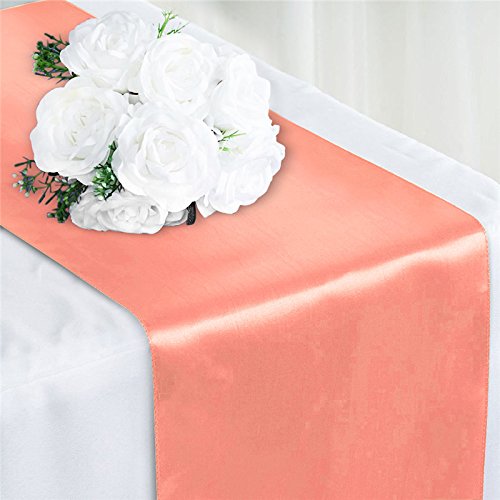 TtS 1/5/10Stk 30x275cm Satin Tischläufer Tischwäsche Hochzeit Bankett Dekoration Party - 2