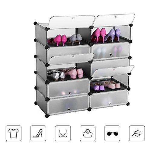 Songmics 20 Stück Kunststoff Verbindungsstück Plastikverbindungsstück für DIY Steckregalsystem schwarz ALPC0B-20 - 5