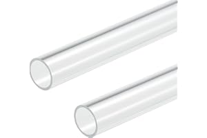 DMiotech 2 Stück 13mm x 15mm(0,5" x 0,6") Klarer Acrylrohr Steifes Kunststoffrohr 10" für Aquarium Wasserleitung, Wasserkühlsystem, Rohrinstallation
