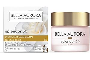BELLA AURORA - Splendor 10 50 ml, Crema Antiedad y Redensificante de Día, Crema Antimanchas, Solar y Antiarrugas, +50 Años, Tratamiento Antiedad Global, con Efecto Lifting y Aceite de Camelia