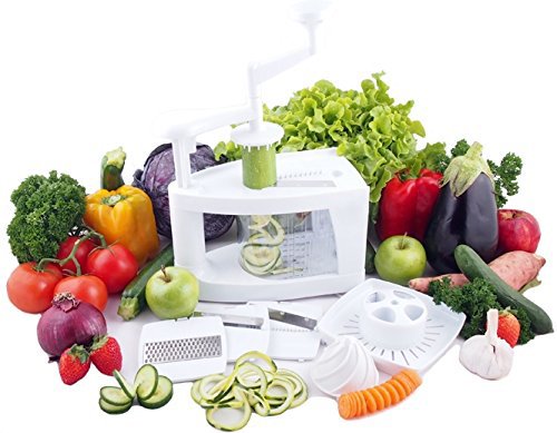 Spiraler Hobel, NexGadget Spiral-Ultra-4-Blatt Spiralizer, 8 in 1 Multi Spiraler Hobel, Schwere Gemüsenudelnmaschine und Mandolinist Hobel für Menschen mit gesunder Lebensmittel