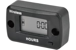 Yooreal Vibration Activated Hour Meter,Maintenance Intervals Reminder for Gas/Diesel Engine Powered Generator Compressor Motorcycle Snowblower Trailer Motor Grader Pressure washer. (Black)