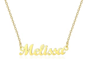 Custom4U Custom Name Necklace,Personalised Nameplate Jewellery Gifts for Women Girl Mum,Silver/Gold/Black,with 16+2''/40+5cm Chain,(with Gift Box)