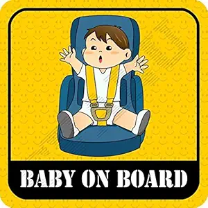 KREEPO Baby On Board Kids Safety Warning Sticker for Driver, Safety Caution Sign Stickers CV-4